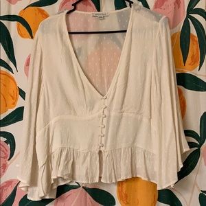 American Eagle Button up Crop Top